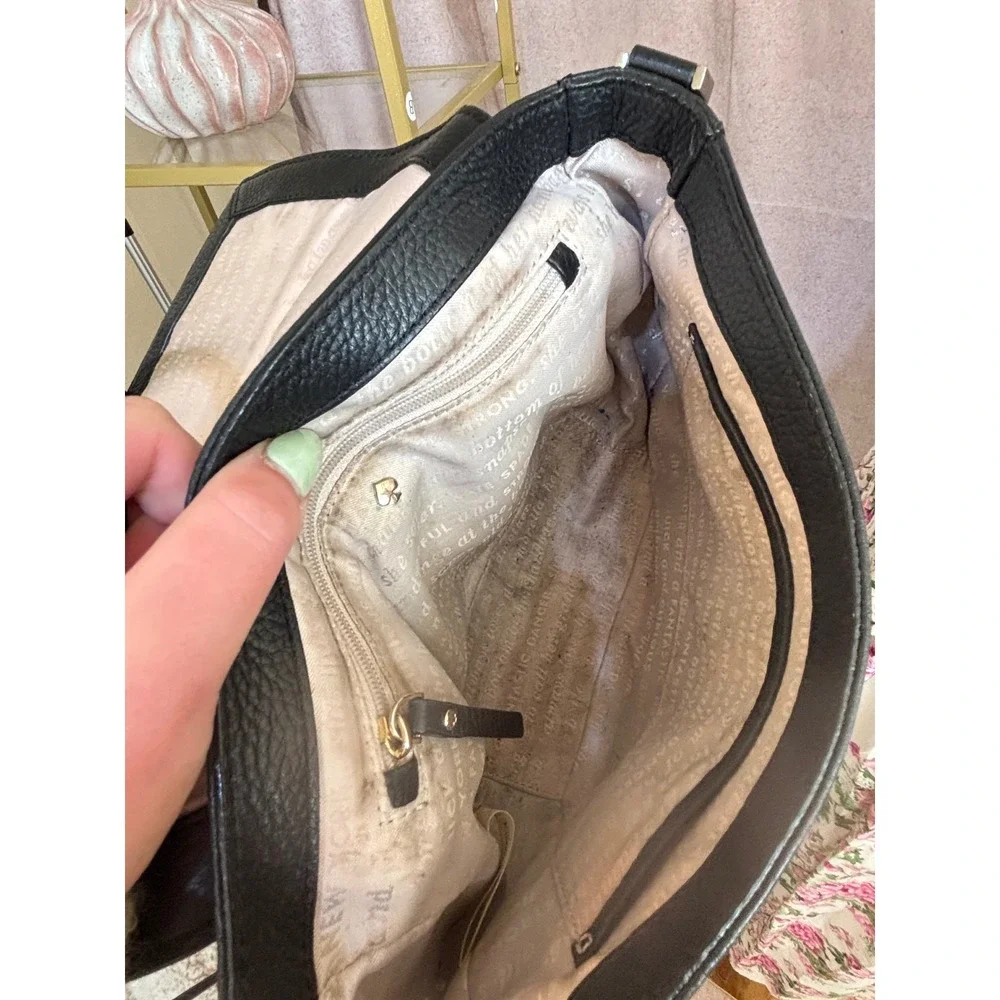 Kate Spade Black Pebble Leather Crossbody Bag Flap Shoulder Bag Adjustable Strap